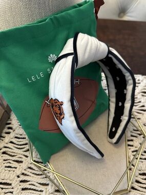 Lele Sadoughi Chicago Bears Embroidered Knotted Headband - New With Tags